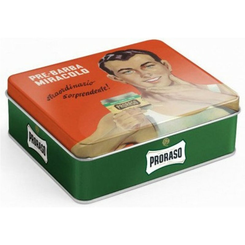 Coffret Vintage Gino Peaux Mixtes à Grasses - Avant-Rasage, Crème à Raser, Baume Après-Rasage