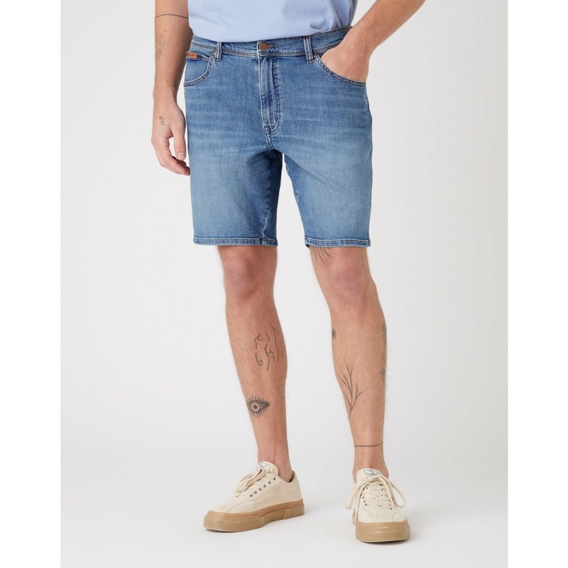 Short en polycoton bleu pour homme