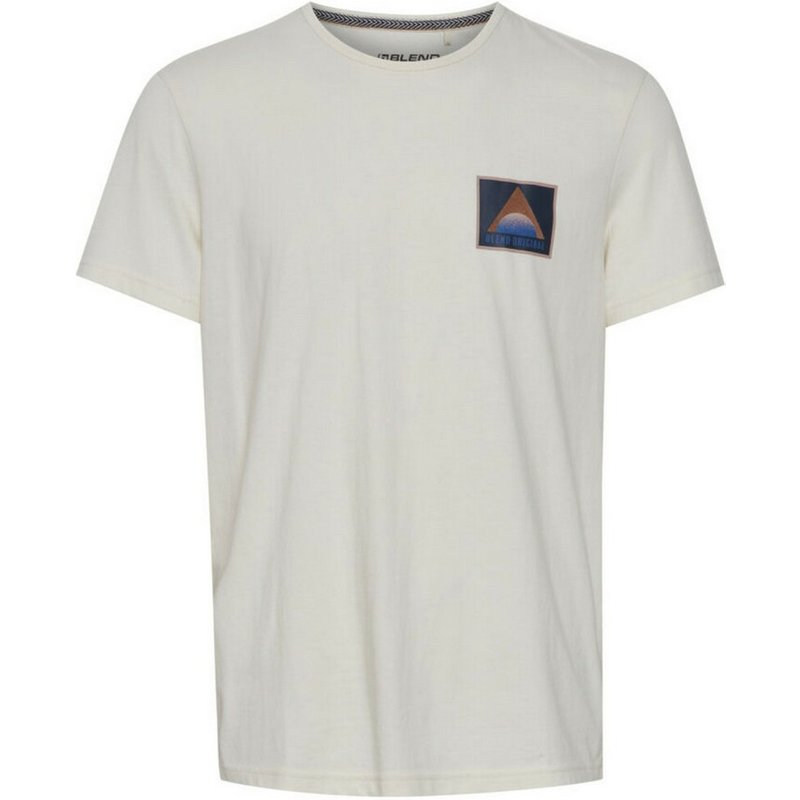 Tee-shirt manches courtes en coton blanc creme