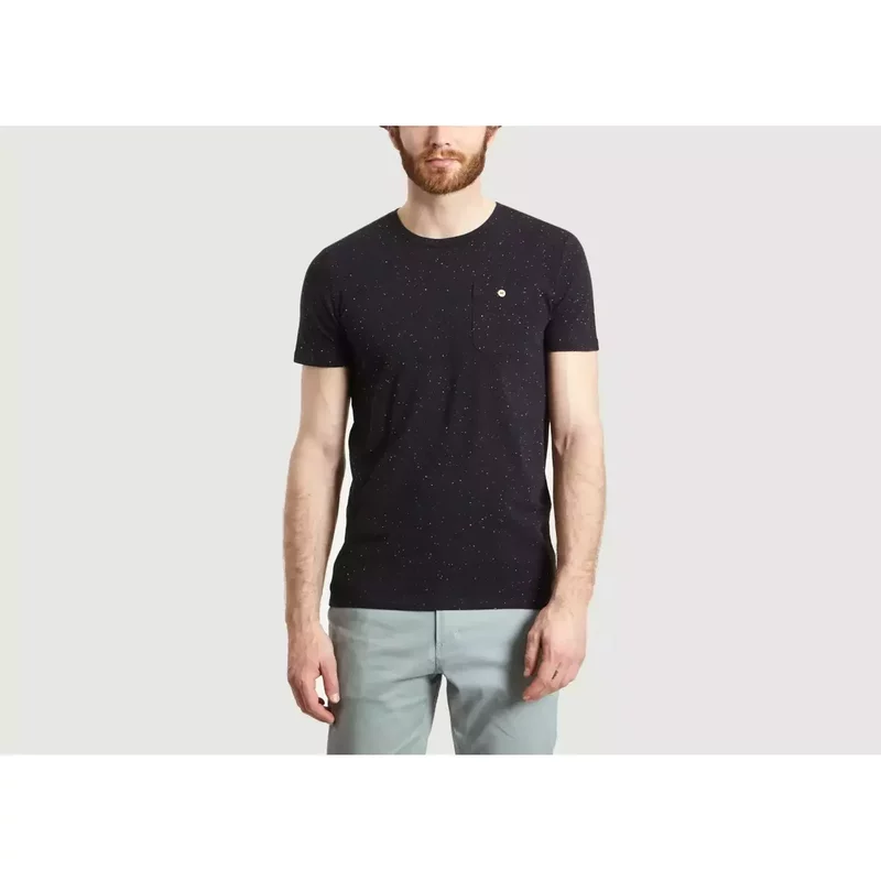 T-Shirt homme OLONNE Bleu Marine Moucheté - Faguo en coton