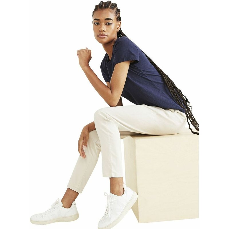 Pantalon chino skinny beige en coton