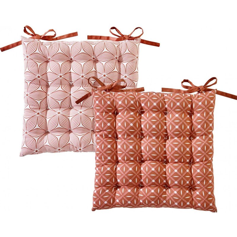 Galette de chaise GIENS double face orange terracotta