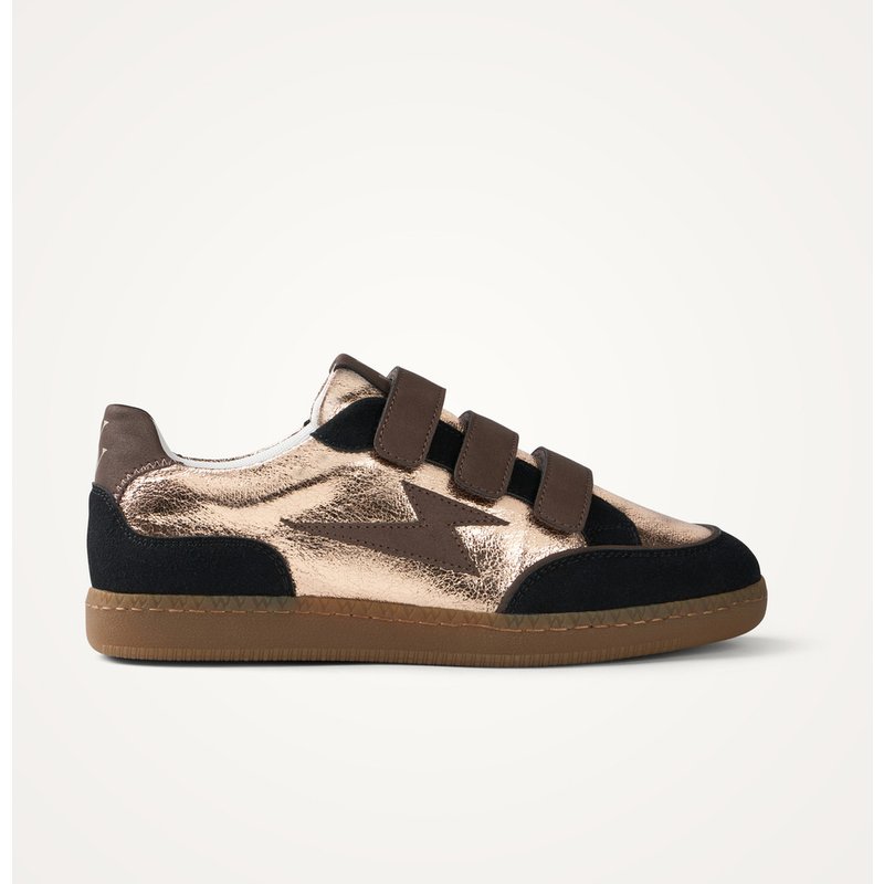 Baskets éclair Osana noir et chocolat à semelle rétro