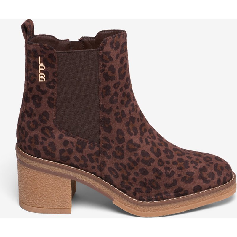 Bottines en suédine Chocolat - Léopard