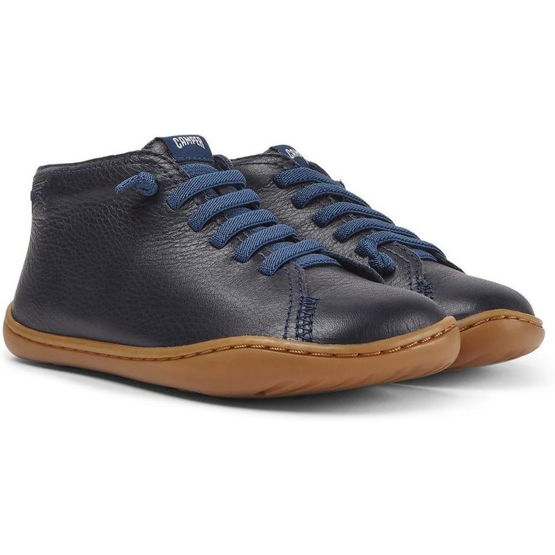Bottines garçon bleu marine en cuir