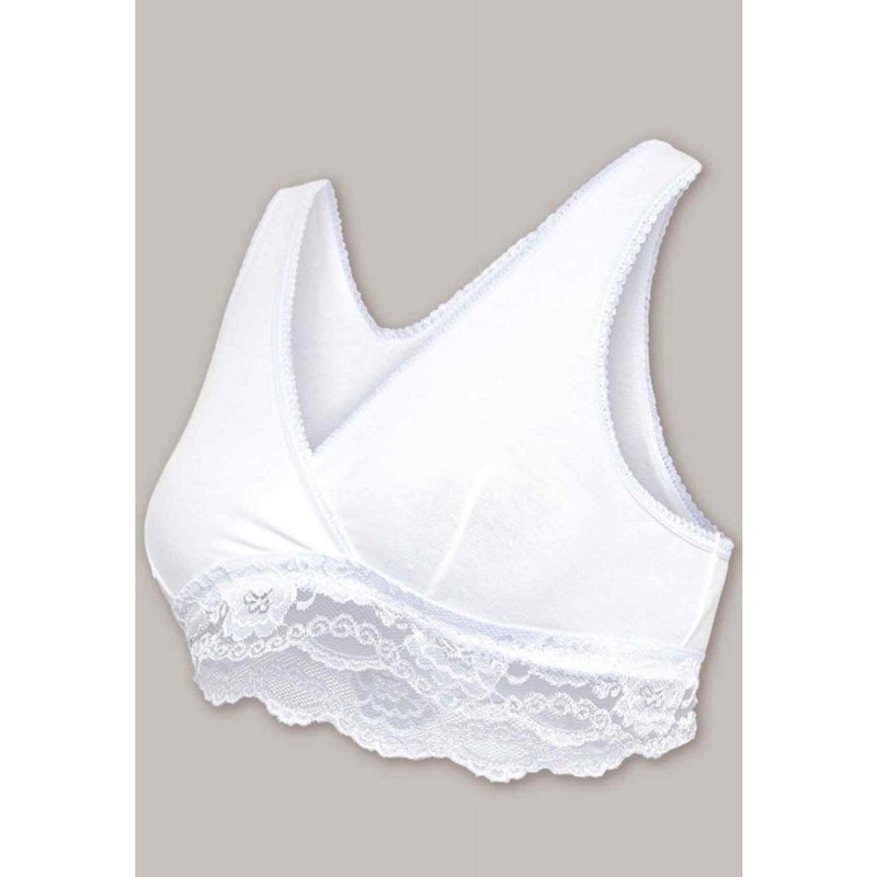 Soutien-gorge de grossesse et allaitement cache-c?ur - Blanc Carriwell en coton