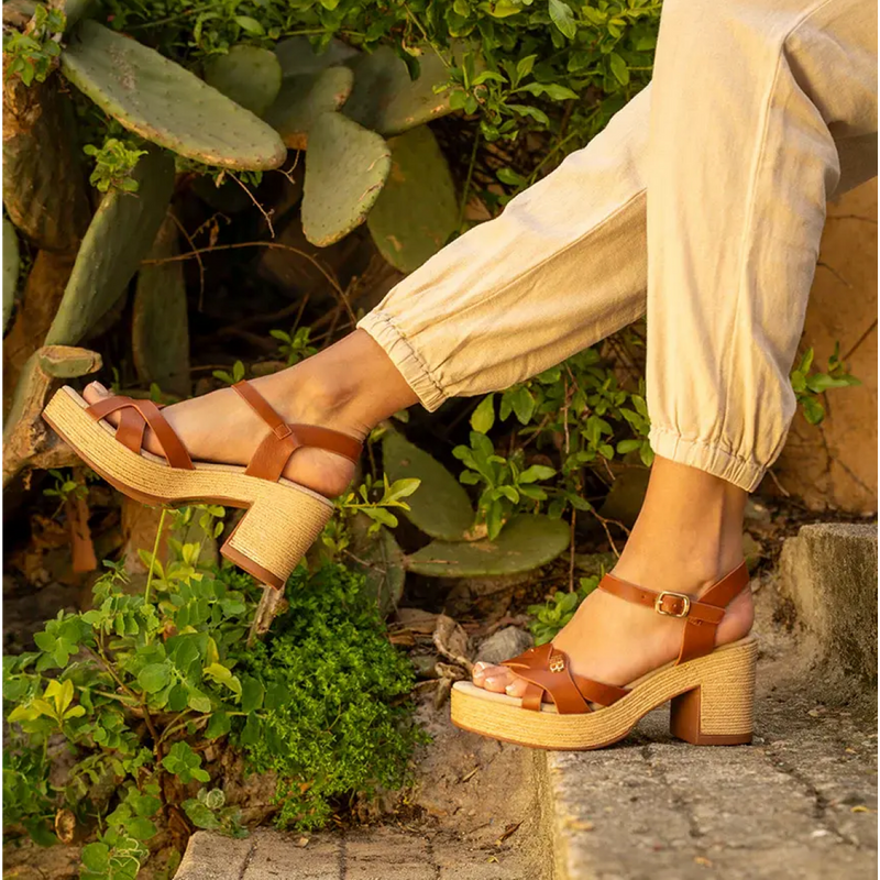 Sandales Ă Talon LOUANE camel