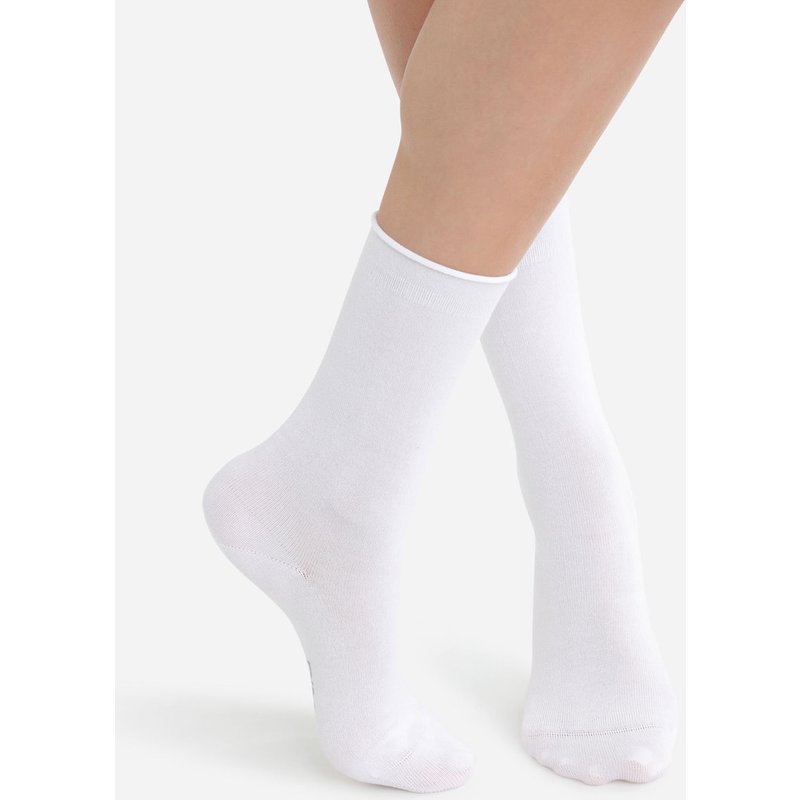 Mi-chaussette modal en coton blanc