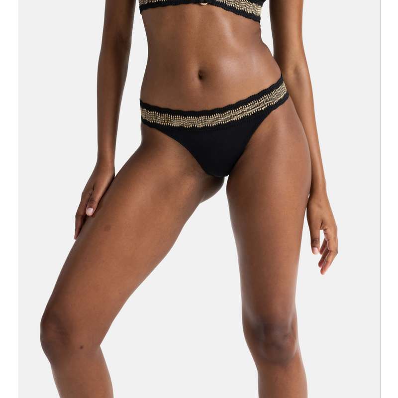 Culotte de bain avec strass - Noir