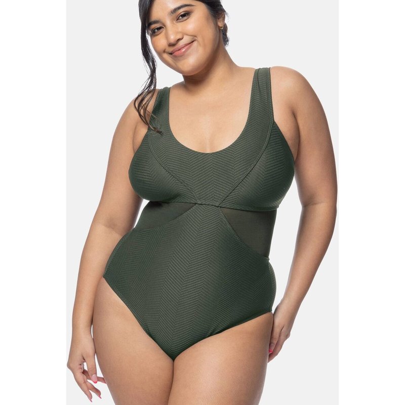 Maillot 1 pièce gainant vert