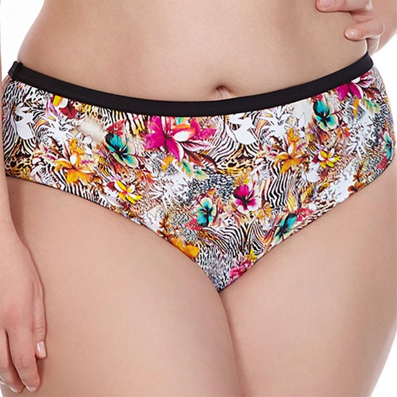 Slip de bain taille mi-haute Imprimé - Noir