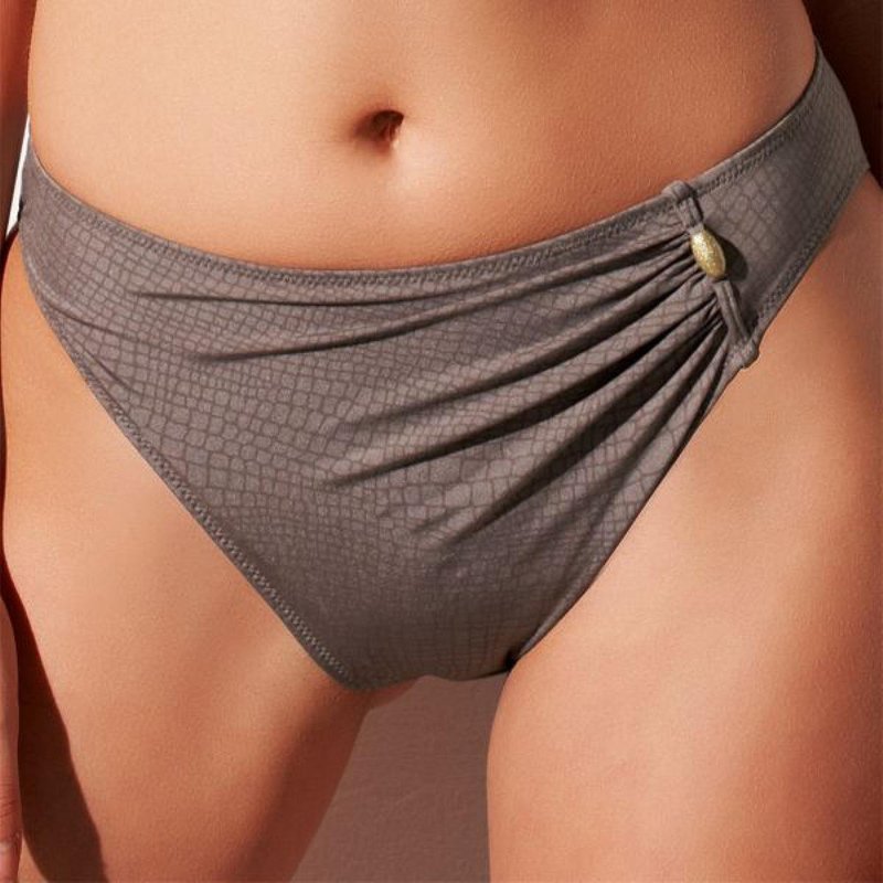 Slip de bain classique drapé - Marron