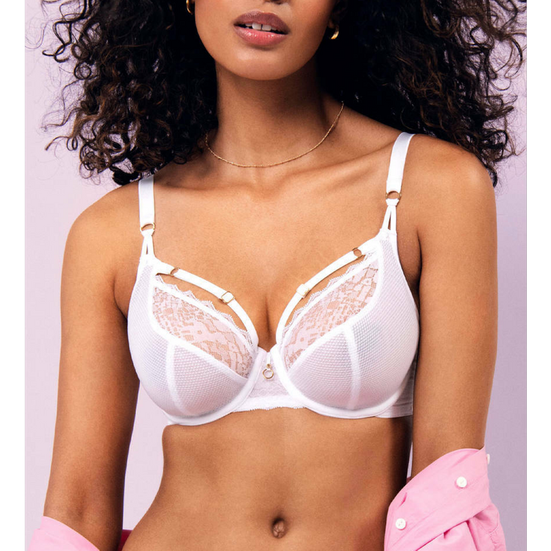 Soutien-gorge plongeant armatures - Blanc TEMPTRESS en nylon