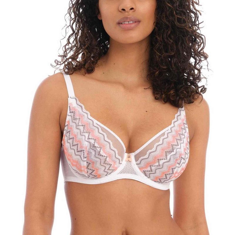 Soutien-gorge plongeant armatures - Blanc FESTIVAL VIBE en nylon