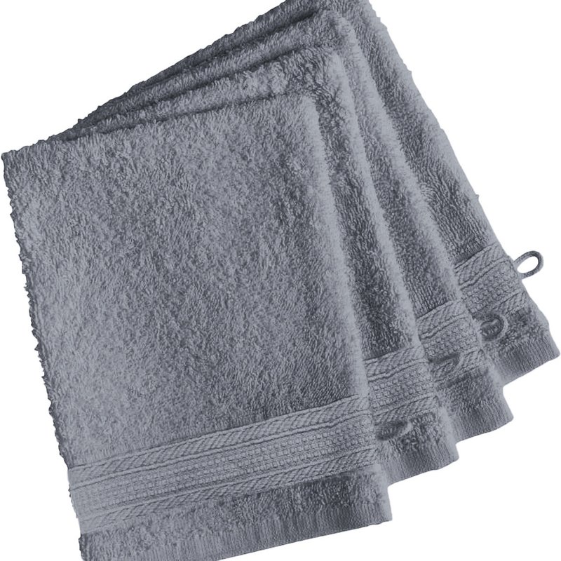 Lot de 4 gants de toilette coton 600 gm² Bleu Orage TERTIO®