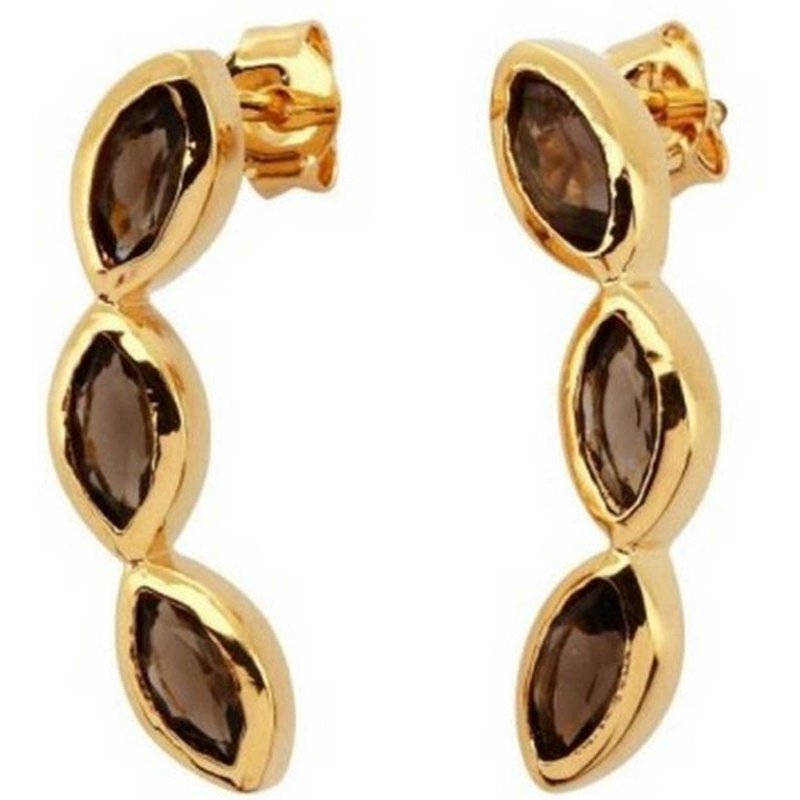 Boucles d'oreilles Kosma Kira BES22978-SQS - Métal Doré Jaune & Quartz Fumé Femme