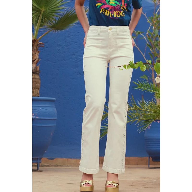 Jean POEMA blanc en coton