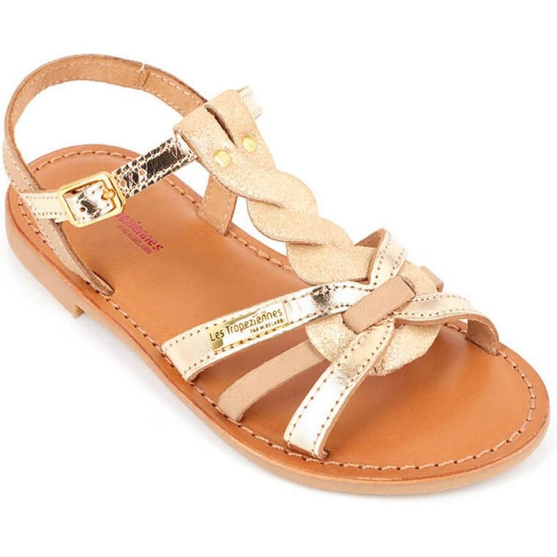 Sandale Enfant Badami Beige/Or - Les Tropéziennes en cuir