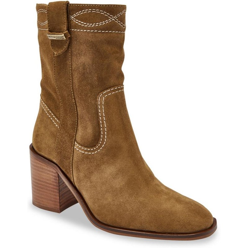 Boots - Camel brun rose en cuir