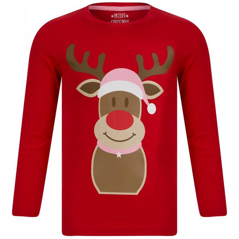 Pyjama de noel fille - rouge en coton