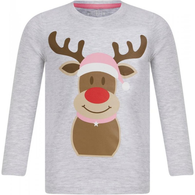 Pyjama de noel fille - gris en coton