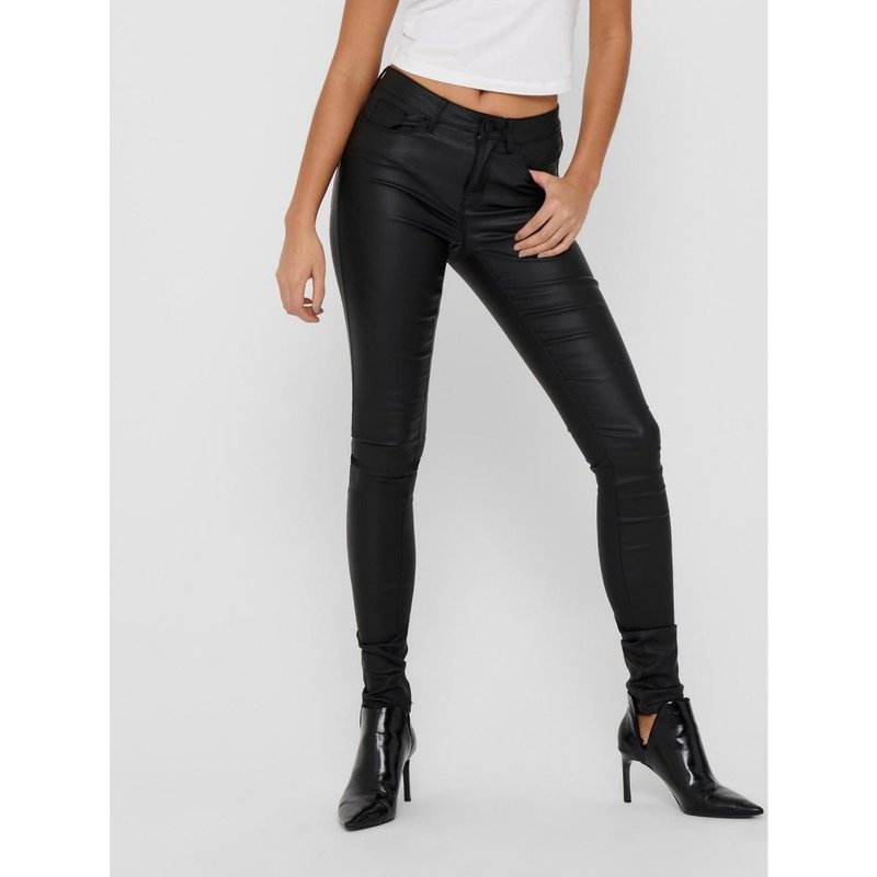 Pantalon en simili-cuir noir Ria