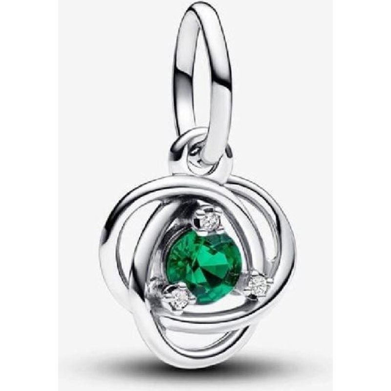 Charm argent sterling avec cristal vert et zircone femme Pandora Moments