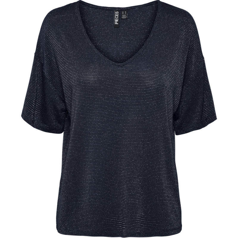 T-shirt loose fit manches courtes bleu en viscose Emma