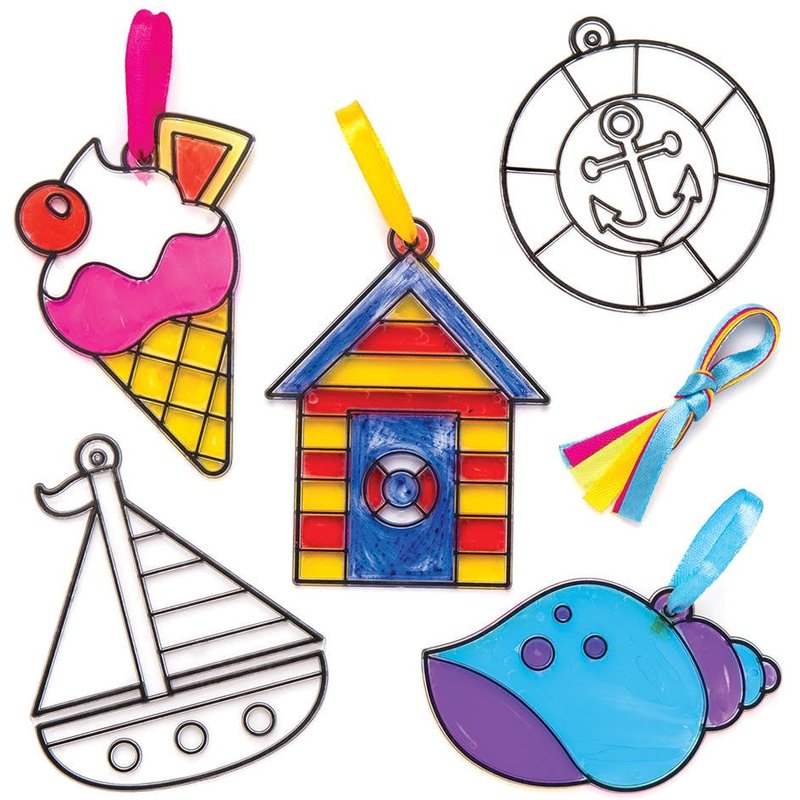Seaside Suncatcher Decorations (Pack of 8) Decoration Craft Kits