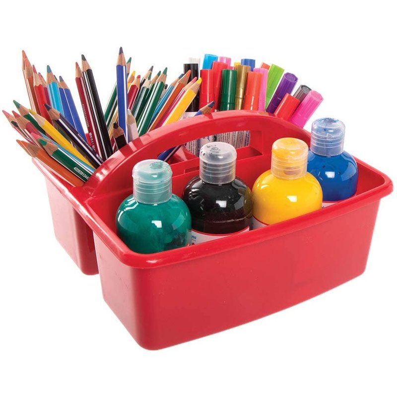 Art Storage Caddy (Pack of 4) Art Supplies, Size 21.5cm x23.5cm x 12.5cm, 4 Assorted Colours