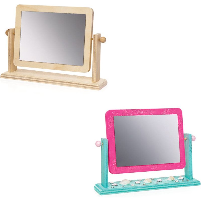 Mini Wooden Vanity Mirror Kits (Pack of 2) Craft Kits For Kids