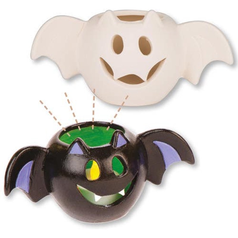 Bat Ceramic Tealight Holders (Pack of 3) Halloween Pottery Painting, Size 15cm x 8cm x 7.3cm