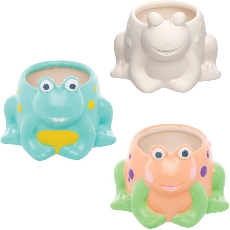 Frog Ceramic Flowerpots (Box of 2) Nature Craft Kits