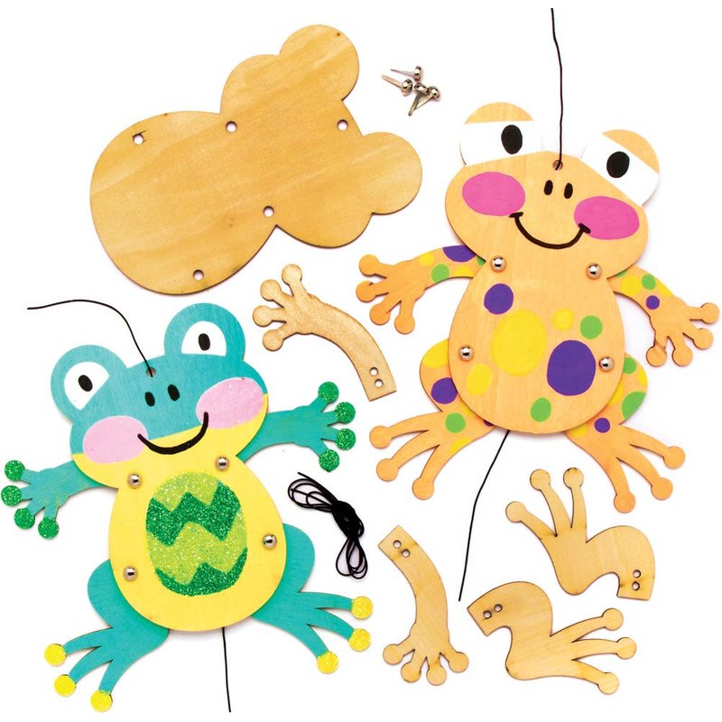 Frog Wooden Puppet Kits (Pack of 4) Art Craft Kits