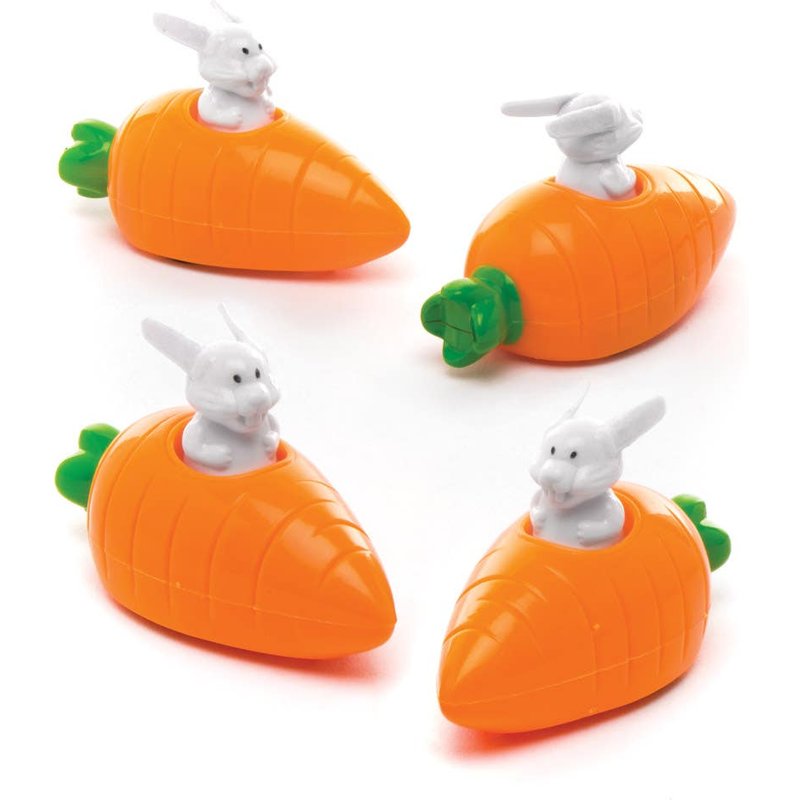 Bunny & Carrot Pull Back Racers (Pack of 4) Easter Toys, Egg Hunt Gifts For Children, 7.5cm Length