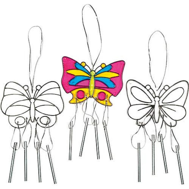 Butterfly Suncatcher Windchimes (Pack of 3) Nature Craft Kits