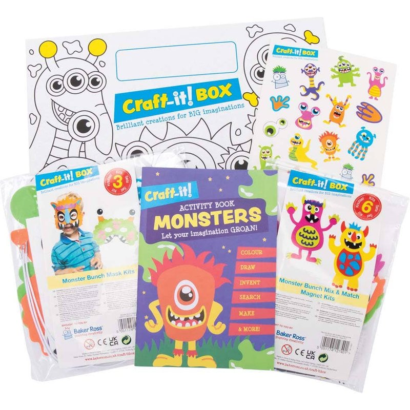 Baker Ross Monster Craft-it! BOX (Each) Fun & Educational Crafts With Activity Book