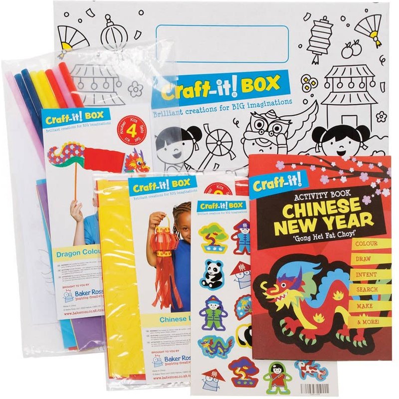 Baker Ross Chinese New Year Craft-it! BOX (Each) Fun & Educational Crafts With Activity Book