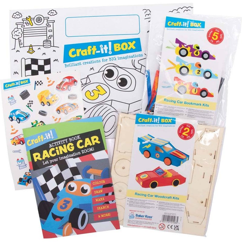 Baker Ross Racing Car Craft-it! BOX (Each) Fun & Educational Crafts With Activity Book