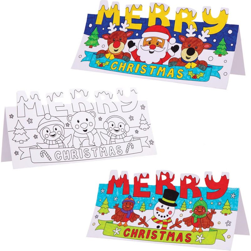 Colour-in Christmas Pop-up Cards (Pack of 10) Christmas Crafts