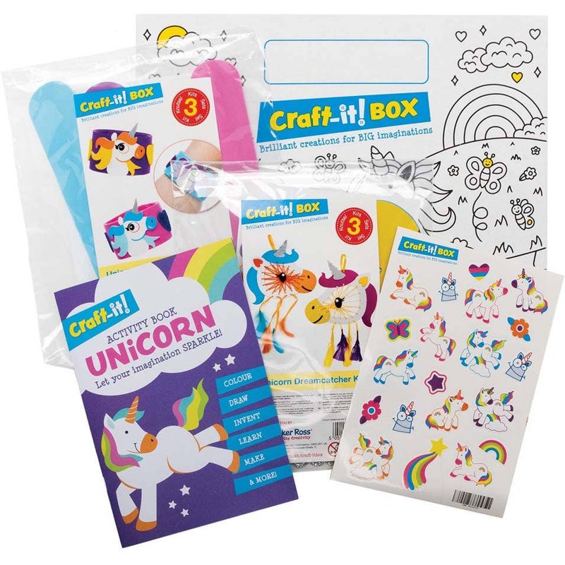 Baker Ross Unicorn Craft-it! BOX (Each) Fun & Educational Crafts With Activity Book