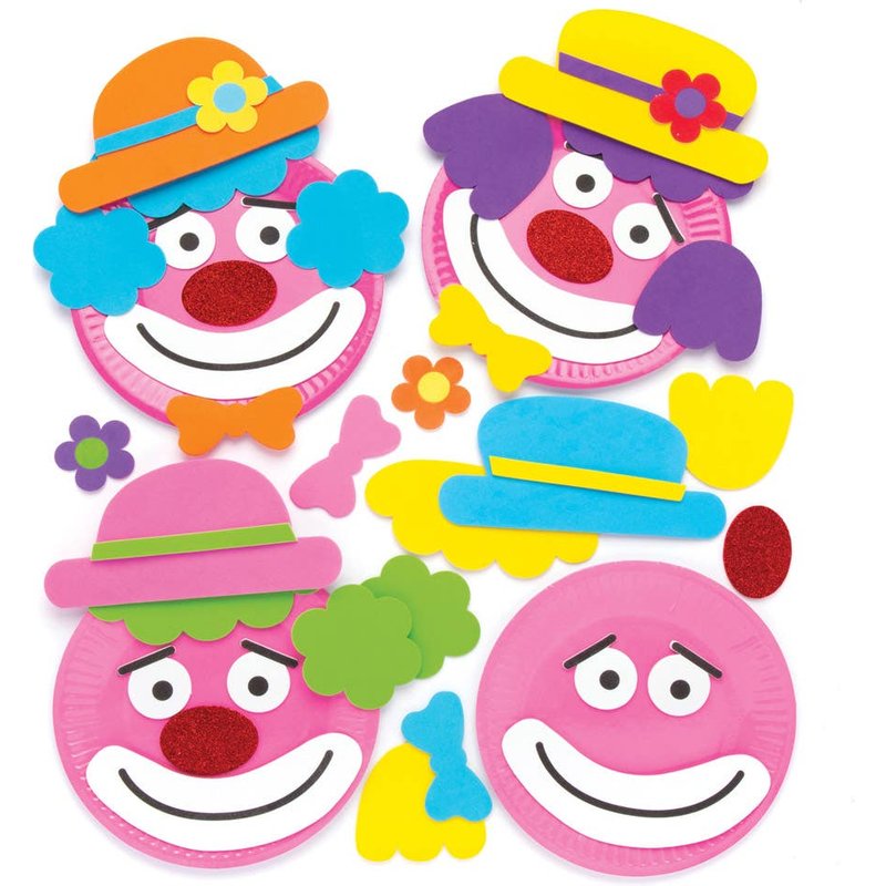 Clown Plate Decoration Kits (Pack of 4) Decoration Craft Kits
