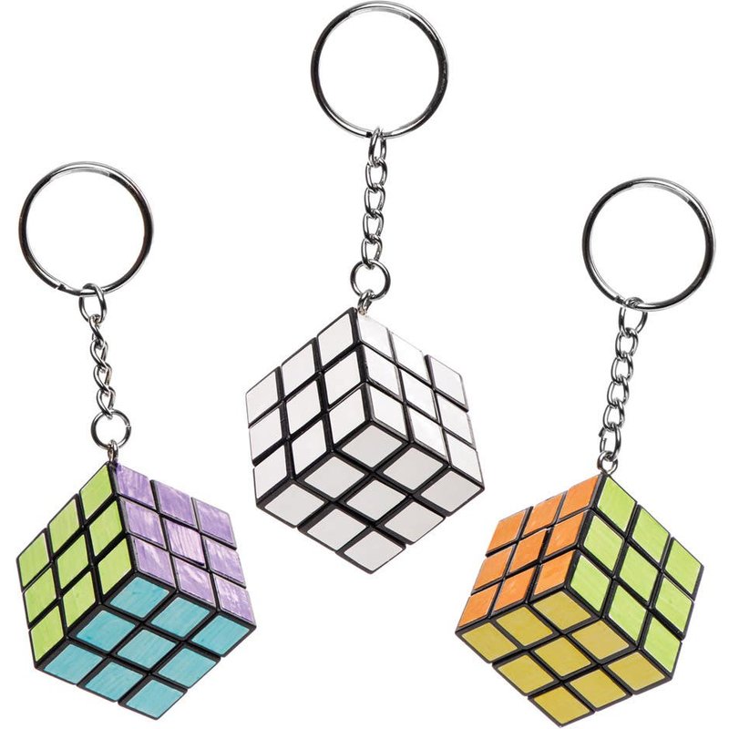 Colour-in Puzzle Cube Keyrings (Pack of 4) Creative Play Toys