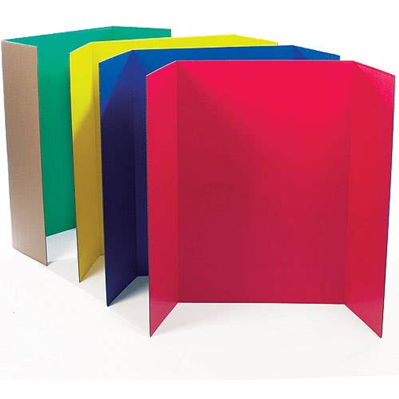 Coloured Presentation Boards (Pack of 4) Craft Supplies, 4 Assorted Colours, Tri-Fold Structure, Size Approx. 122cm x 91cm