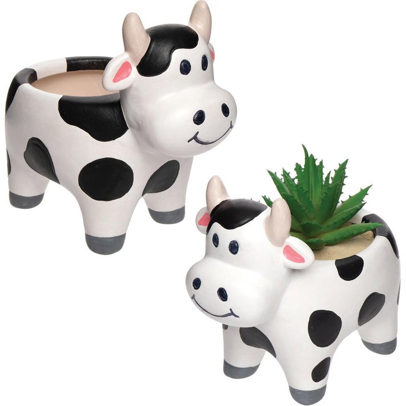 Cow Ceramic Flowerpots (Box of 2) Nature Craft Kits