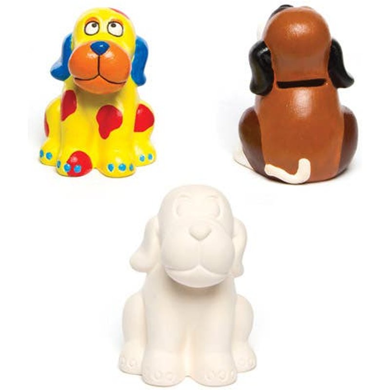 Dog Ceramic Coin Banks (Box of 2) Decoration Craft Kits