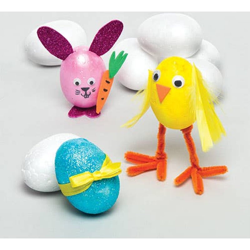 Polystyrene Eggs (Pack of 10) Craft Blanks & Bases
