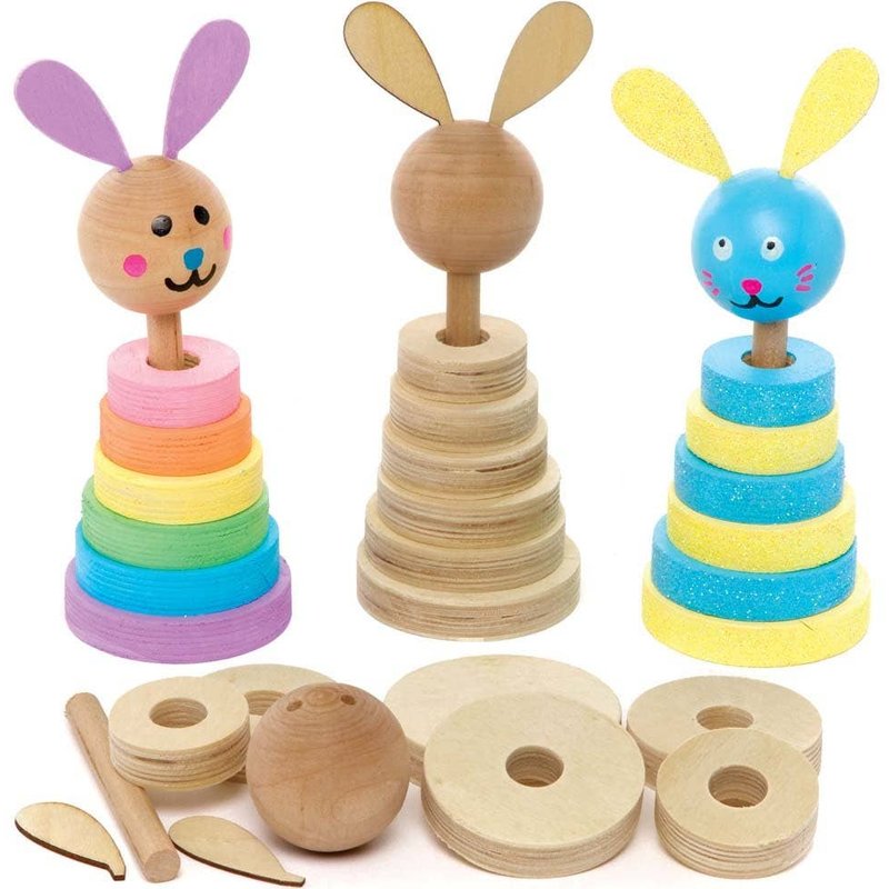 Bunny Wooden Stacking Kits (Pack of 2) Easter Crafts For Kids