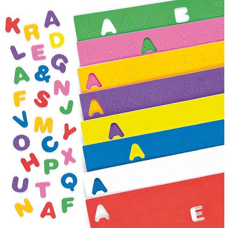 Self-Adhesive Foam Upper Case Letters (Pack of 600) Craft Embellishments 8 assorted colours