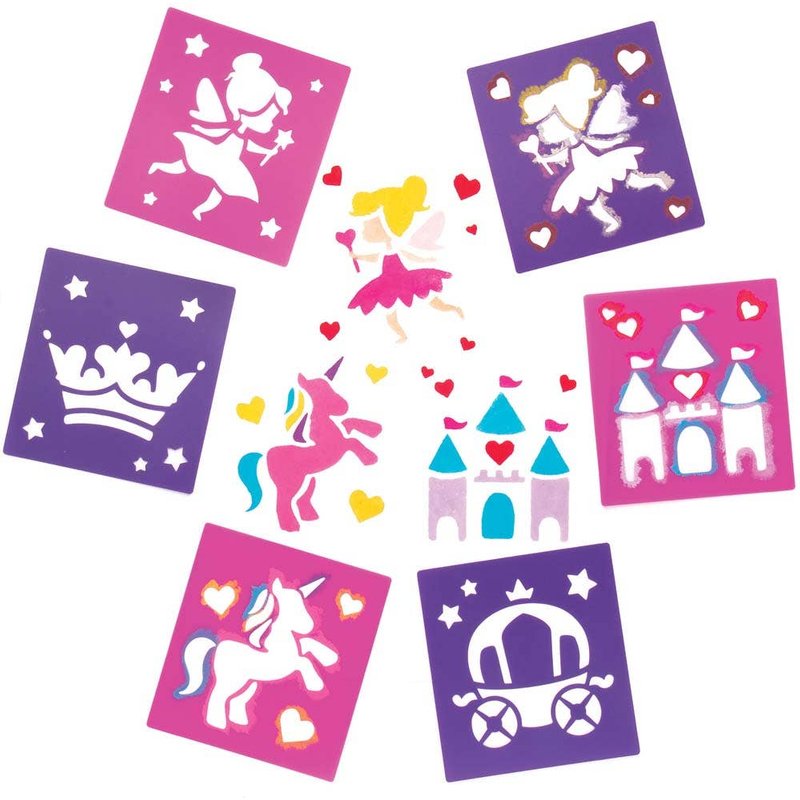 Fairy Stencils (Pack of 6) Art Supplies, Art Materials Stencil colours - Pink & Purple